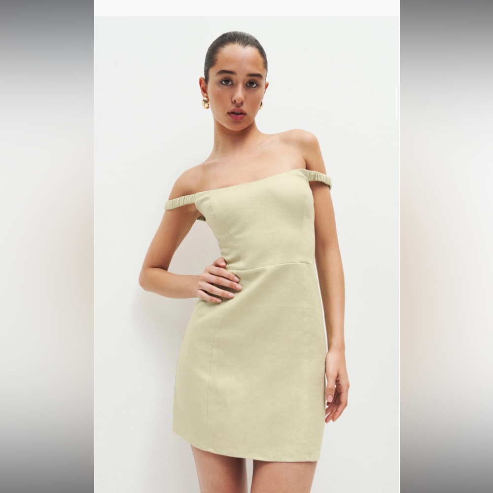 Reformation Sawyer Linen Dress in Dried Herbs Size 0
